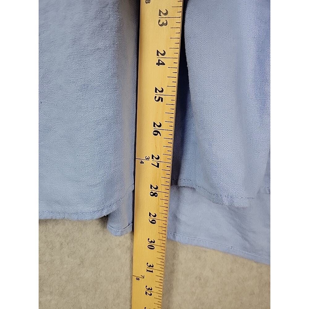 Ellos Linen Rayon Blue Lagenlook Oversized Button Up Tunic Top Women's Plus 4X - Picture 9 of 13